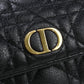 Dior Caro Orchid Long wallet with double coin purse Calfskin black Women