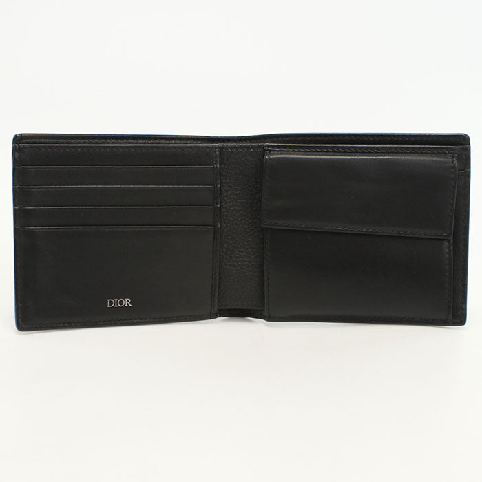 Dior 2ESBC027CDI Folded wallet CD ICON Folded wallet Calfskin black mens