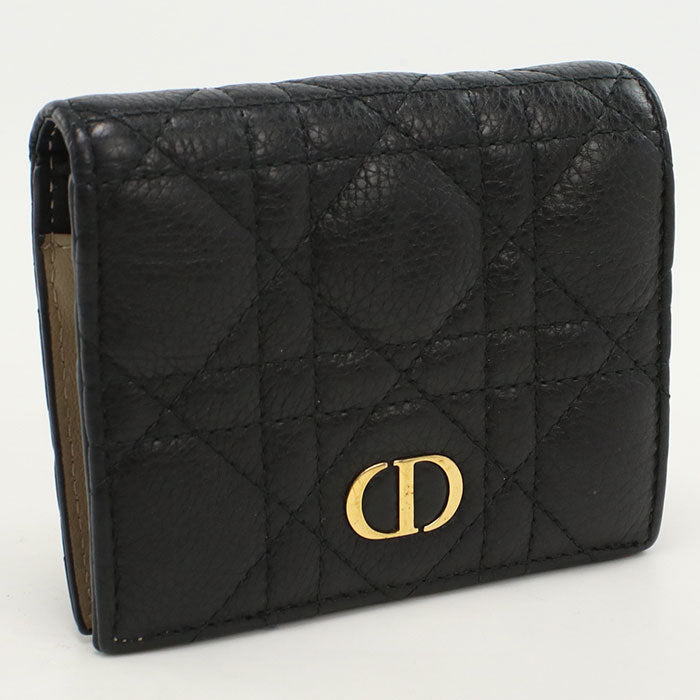 Dior Bifold Wallet Dior Caro Folded wallet leather black Women