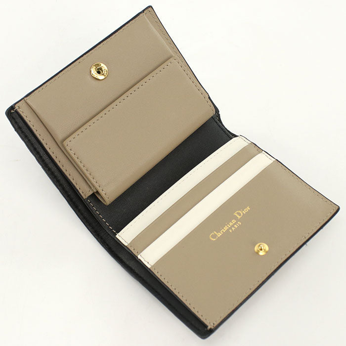 Dior Bifold Wallet Dior Caro Folded wallet leather black Women