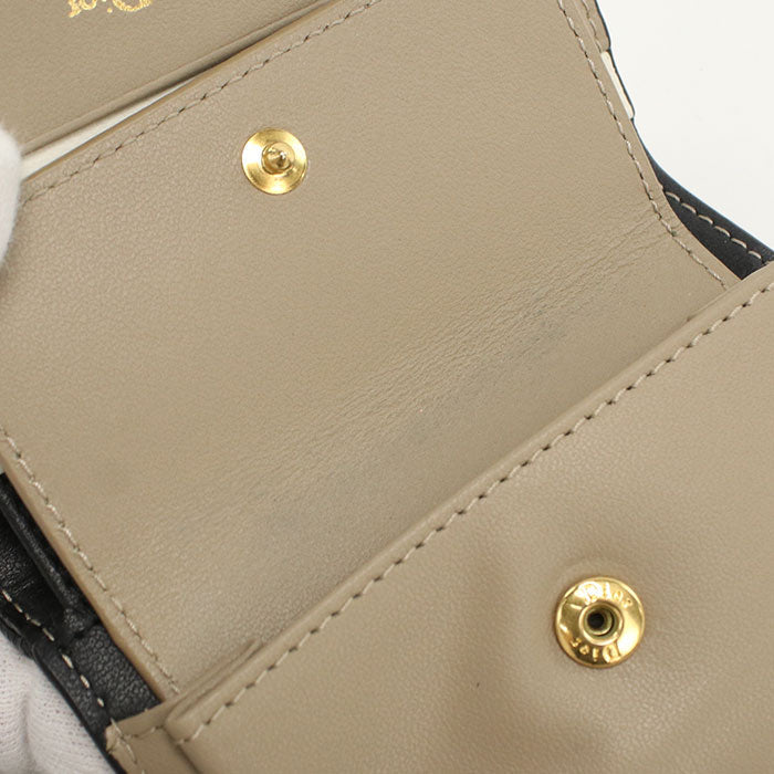 Dior Bifold Wallet Dior Caro Folded wallet leather black Women