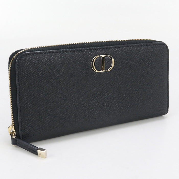 Dior Long zip wallet 30 Montaigne PurseZip Around leather black Women