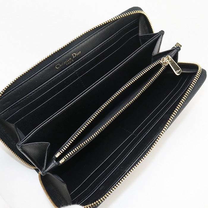 Dior Long zip wallet 30 Montaigne PurseZip Around leather black Women