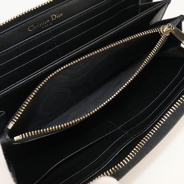 Dior Long zip wallet 30 Montaigne PurseZip Around leather black Women