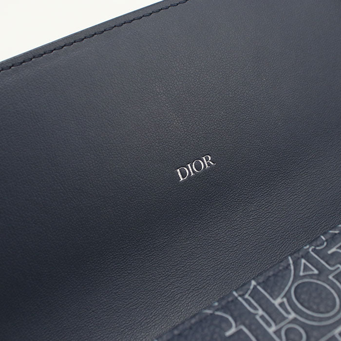 Dior 2ESBC328FGP Long wallet with double fold coin purse Calfskin blue Women