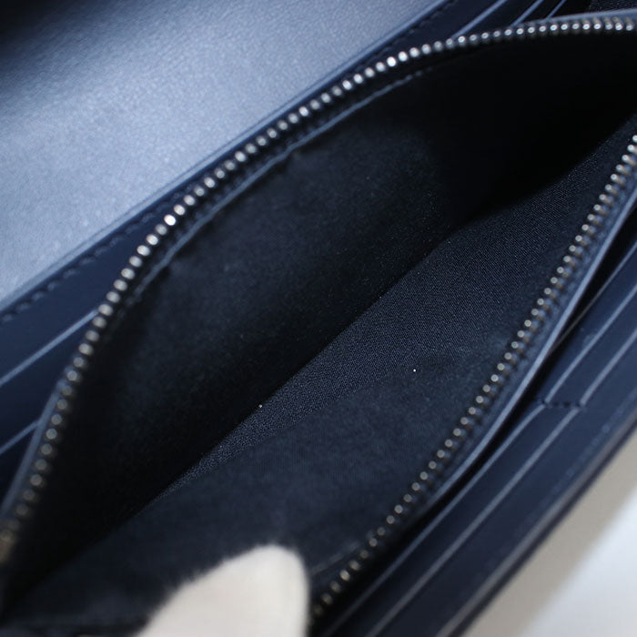 Dior 2ESBC328FGP Long wallet with double fold coin purse Calfskin blue Women