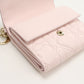 Dior S0181 ONHG Lotus wallet Lady Dior Three fold lambskin pink Women