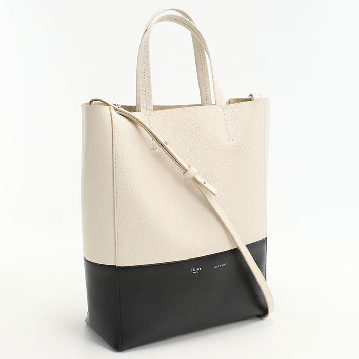 CELINE Vertical Hippo Small 2WAY Tote Bag Calfskin Black Women