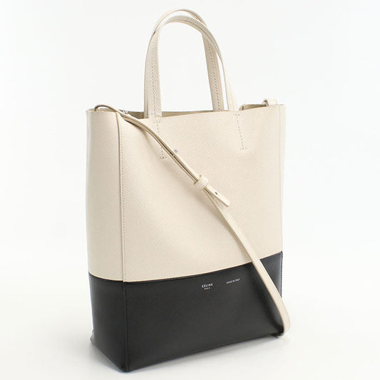 CELINE Vertical Hippo Small 2WAY Tote Bag Calfskin Black Women