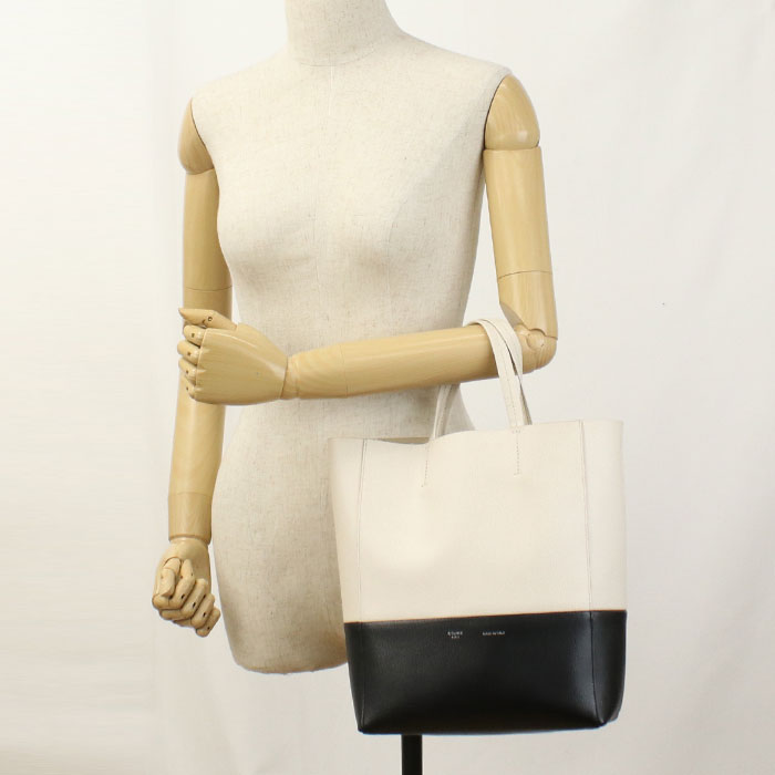 CELINE Vertical Hippo Small 2WAY Tote Bag Calfskin Black Women