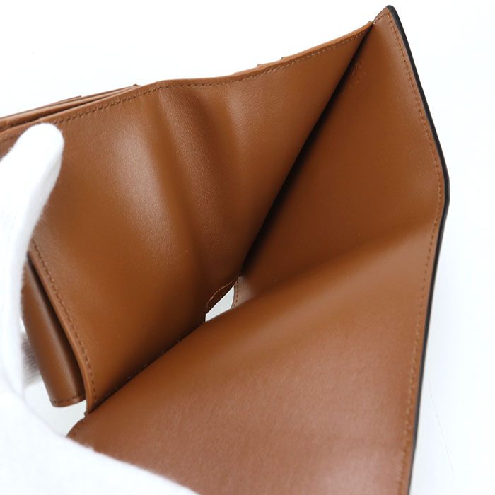 CELINE 10D78 3BZG.04LU Small flap wallet Triomphe Three fold lambskin Brown Women