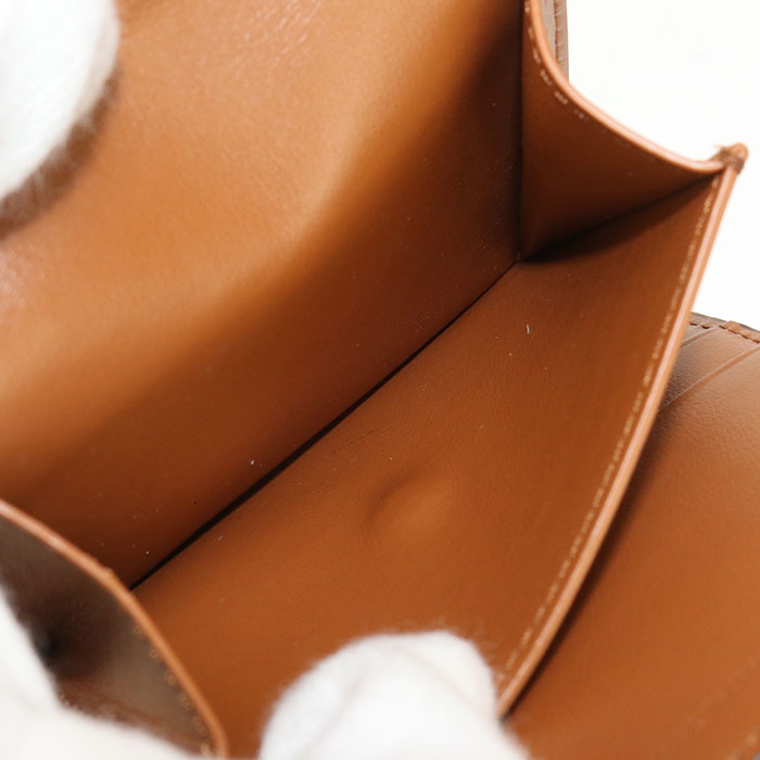 CELINE 10D78 3BZG.04LU Small flap wallet Triomphe Three fold lambskin Brown Women