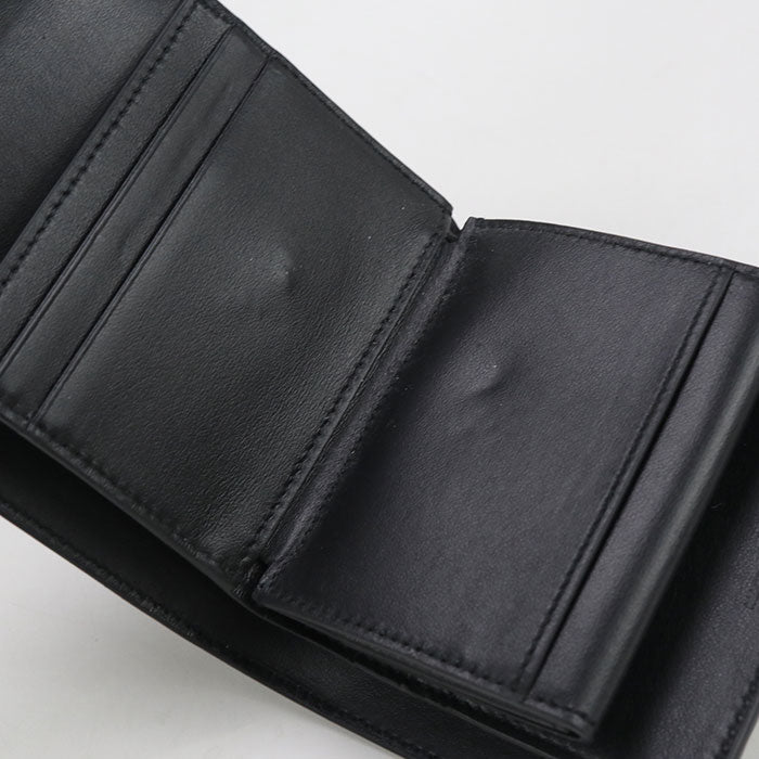 CELINE 10D783DPV.38NO Small flap wallet Triomphe Tri-fold leather Black Women