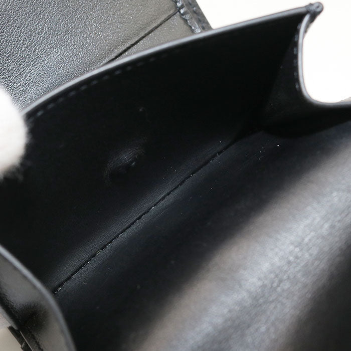 CELINE 10D783DPV.38NO Small flap wallet Triomphe Tri-fold leather Black Women