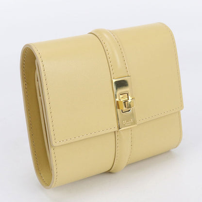 CELINE 10F52 3CQ7 Small trifold wallet 16 (Saise) Tri-fold leather Yellow Women