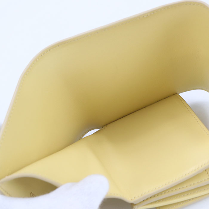 CELINE 10F52 3CQ7 Small trifold wallet 16 (Saise) Tri-fold leather Yellow Women