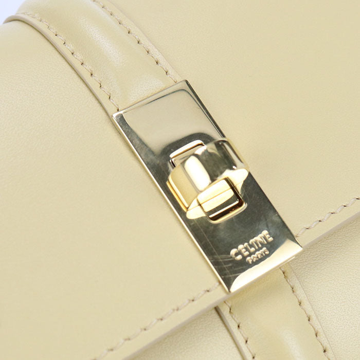 CELINE 10F52 3CQ7 Small trifold wallet 16 (Saise) Tri-fold leather Yellow Women