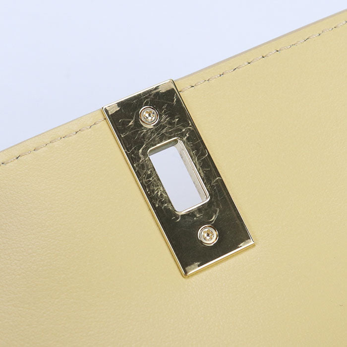 CELINE 10F52 3CQ7 Small trifold wallet 16 (Saise) Tri-fold leather Yellow Women