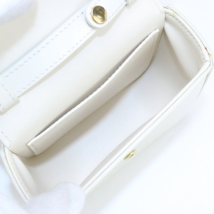 CELINE 10I51 3DPV 08OA mini claude Diagonal Shoulder Bag Calfskin white Women