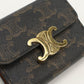 CELINE 10I65 2DS3 04LU Compact wallet with coin pocket Triomphe canvas PVC brown