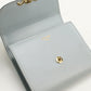 CELINE CE85108 Small flap wallet Triomphe Three fold Calfskin Blue Women
