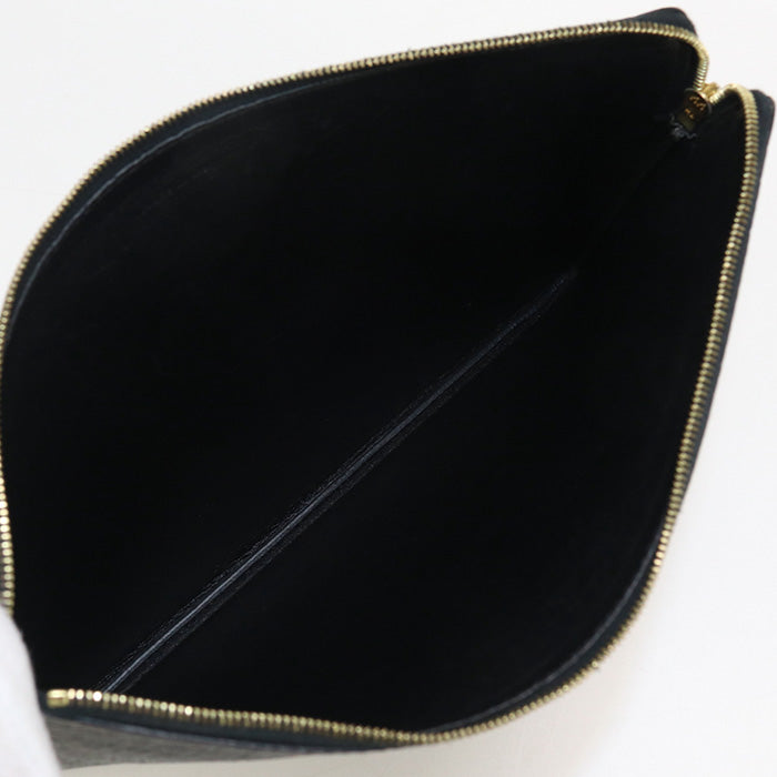 CELINE CE85496 Clutch bag leather black unisex