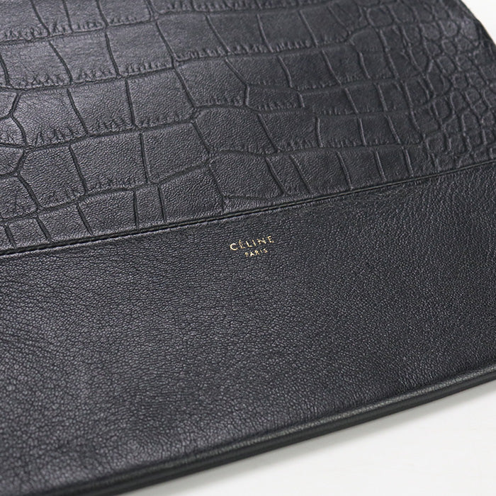 CELINE CE85496 Clutch bag leather black unisex