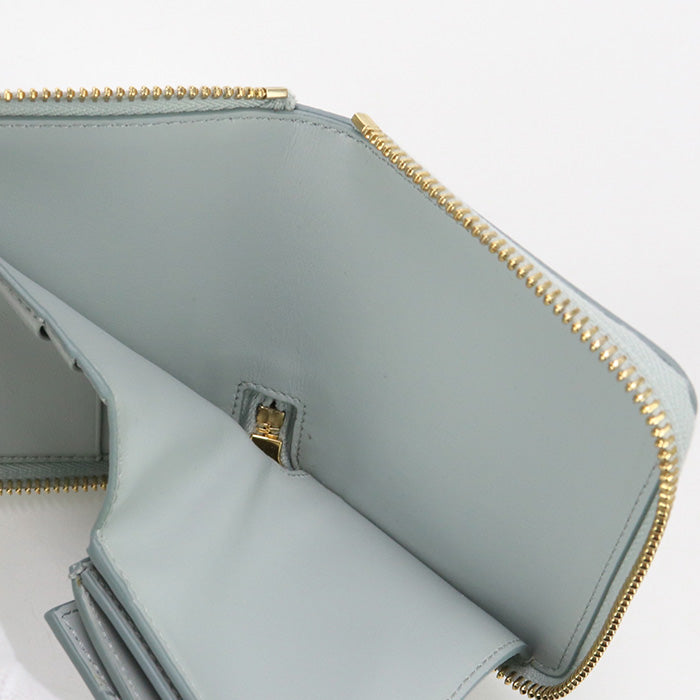 CELINE CE85884 small zip Folded wallet Calfskin blue Women