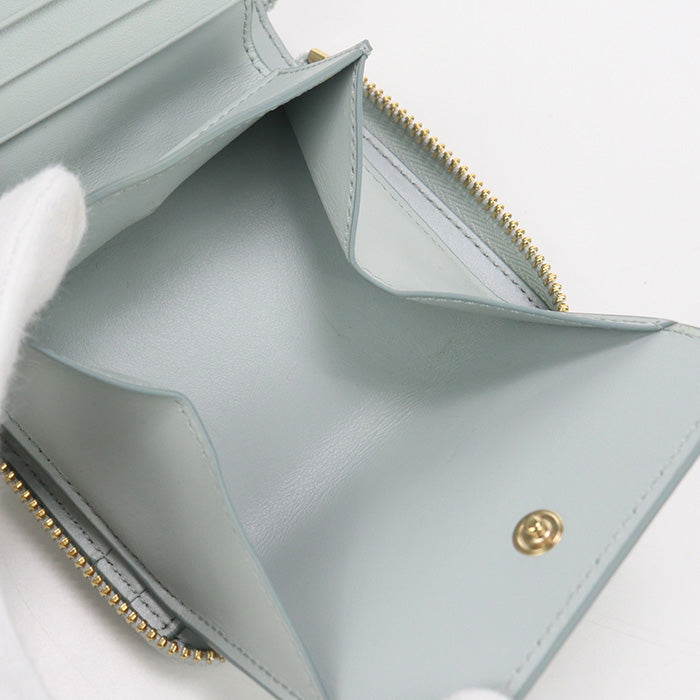 CELINE CE85884 small zip Folded wallet Calfskin blue Women
