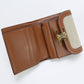 CELINE CE85912 Small flap wallet Triomphe Three fold wallet textile beige Women