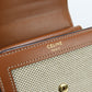 CELINE CE85912 Small flap wallet Triomphe Three fold wallet textile beige Women