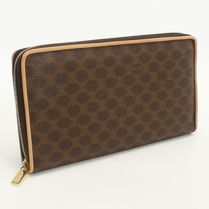 CELINE Long Wallet Macadam Large zip wallet PVC brown Women