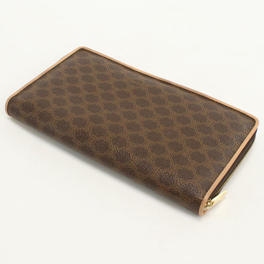 CELINE Long Wallet Macadam Large zip wallet PVC brown Women