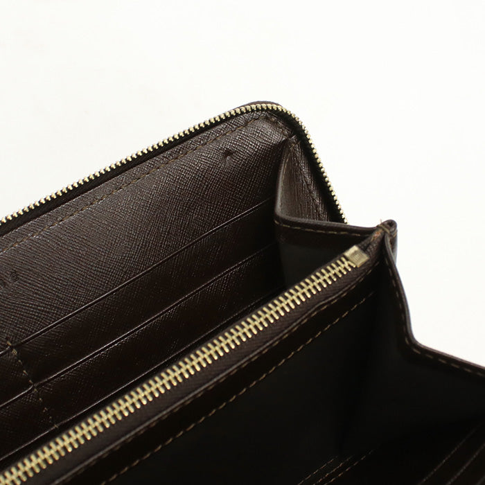 CELINE Long Wallet Macadam Large zip wallet PVC brown Women
