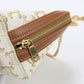 CELINE ChainShoulder Bag Triomphe canvas Diagonal PVC White Women
