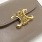 CELINE 10D78 3DPV Small flap Triomphe Three fold wallet Calfskin gray Women