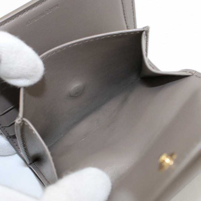 CELINE 10D78 3DPV Small flap Triomphe Three fold wallet Calfskin gray Women