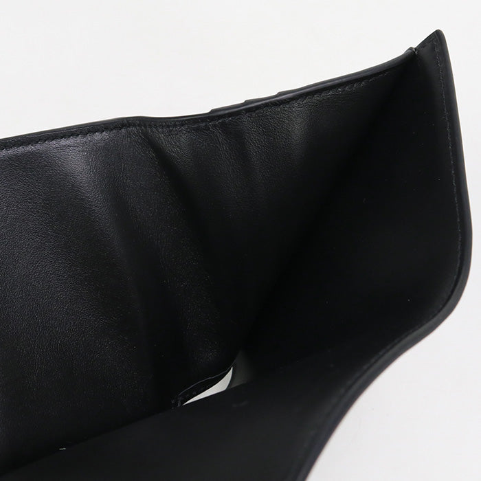 CELINE CE89625 Small trifold wallet Triomphe canvas PVC Black Women