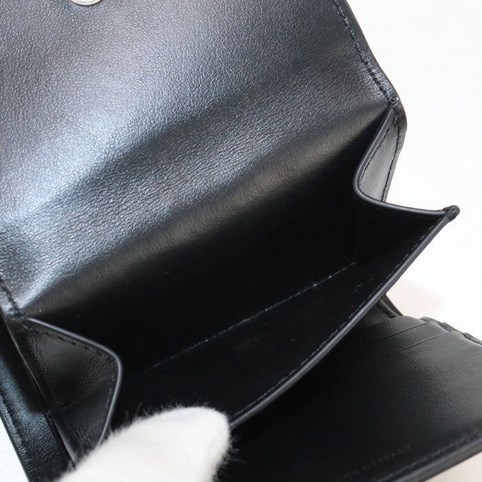 CELINE CE89625 Small trifold wallet Triomphe canvas PVC Black Women