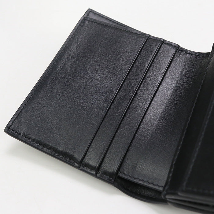 CELINE CE89625 Small trifold wallet Triomphe canvas PVC Black Women