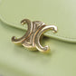 CELINE 10D78 Small flap wallet Triomphe Three fold wallet Calfskin green Women