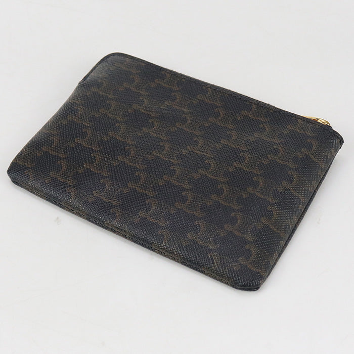 CELINE 10C662 Coin purse Triomphe canvas Coin Pocket PVC black Women
