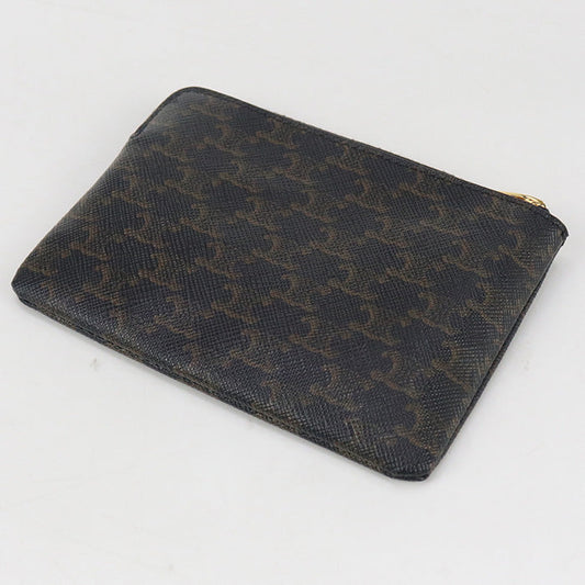 CELINE 10C662 Coin purse Triomphe canvas Coin Pocket PVC black Women