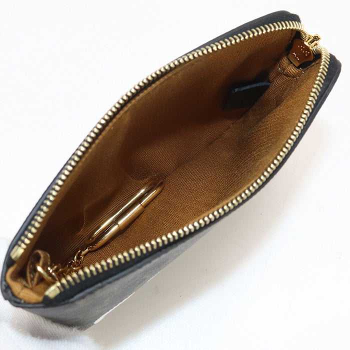 CELINE 10C662 Coin purse Triomphe canvas Coin Pocket PVC black Women