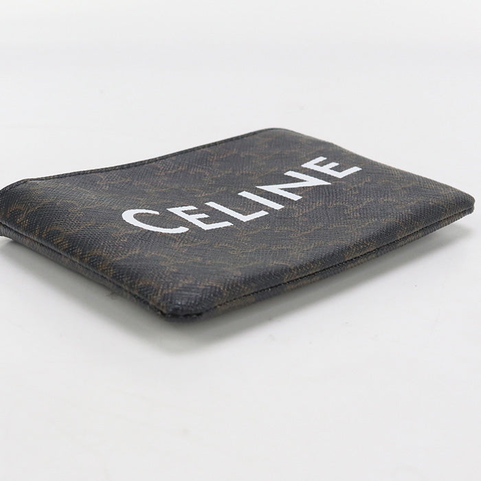 CELINE 10C662 Coin purse Triomphe canvas Coin Pocket PVC black Women