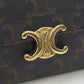 CELINE CE93001 Triomphe canvas Three fold wallet PVC brown Women