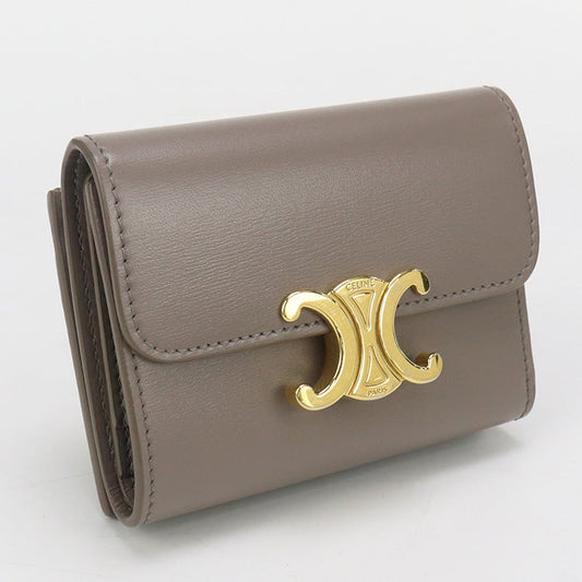 CELINE CE93330 Compact wallet with coin pocket Triomphe  Calfskin gray Women