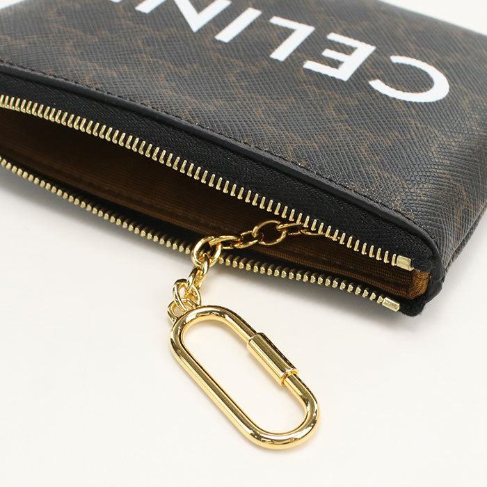 CELINE 10C66 2CA2.38NO Coin purse Triomphe canvas Coin Pocket PVC black Women