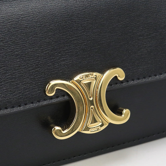 CELINE 10I58 3DPV.38NO Flap card holder Triomphe name card holder black Women