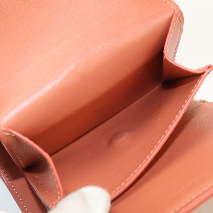 CELINE 10D78 3DPV Small flap  Triomphe Three fold wallet Calfskin pink Women